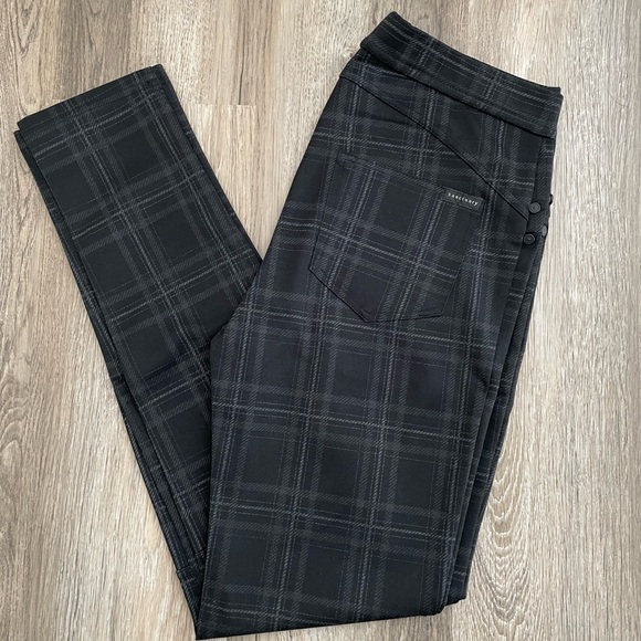 Sanctuary Pants - Sanctuary Plaid Leggings Black Grey Women’s Small Stretch Pants